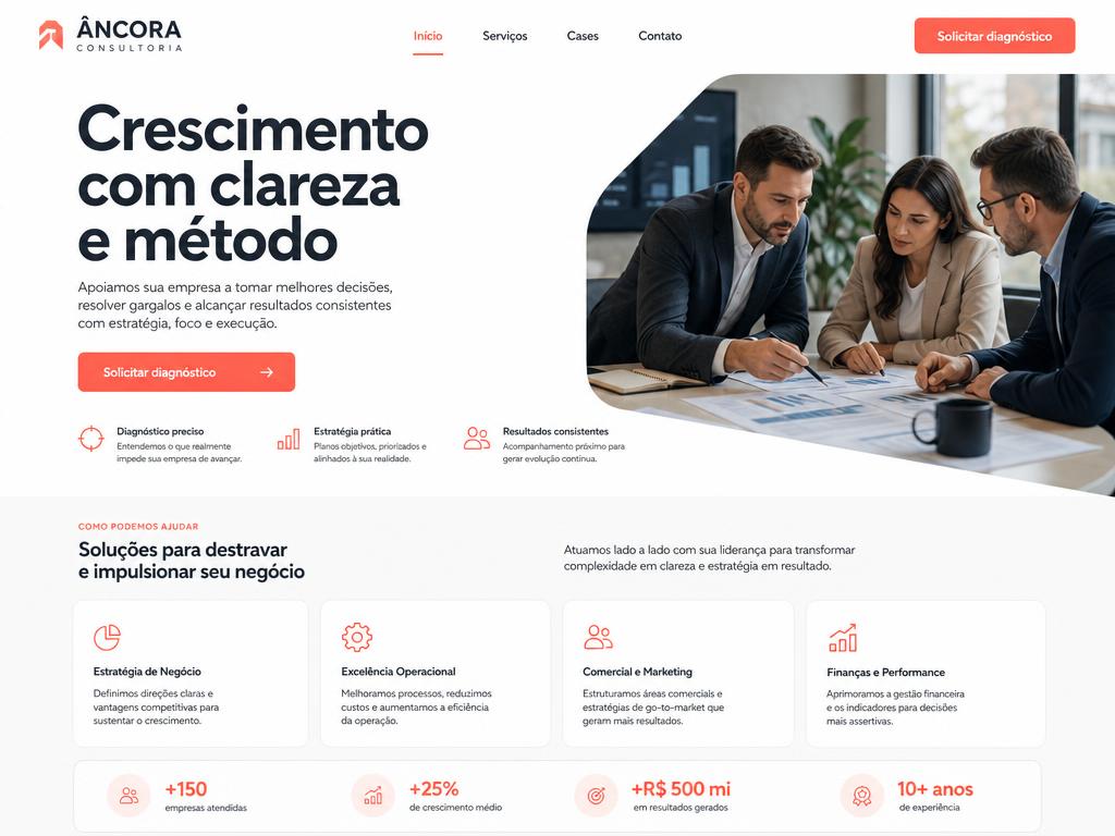 Site fictício para Consultoria de negócios